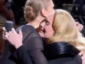 Adele bursts into tears as she hugs Celine Dion at Las Vegas 